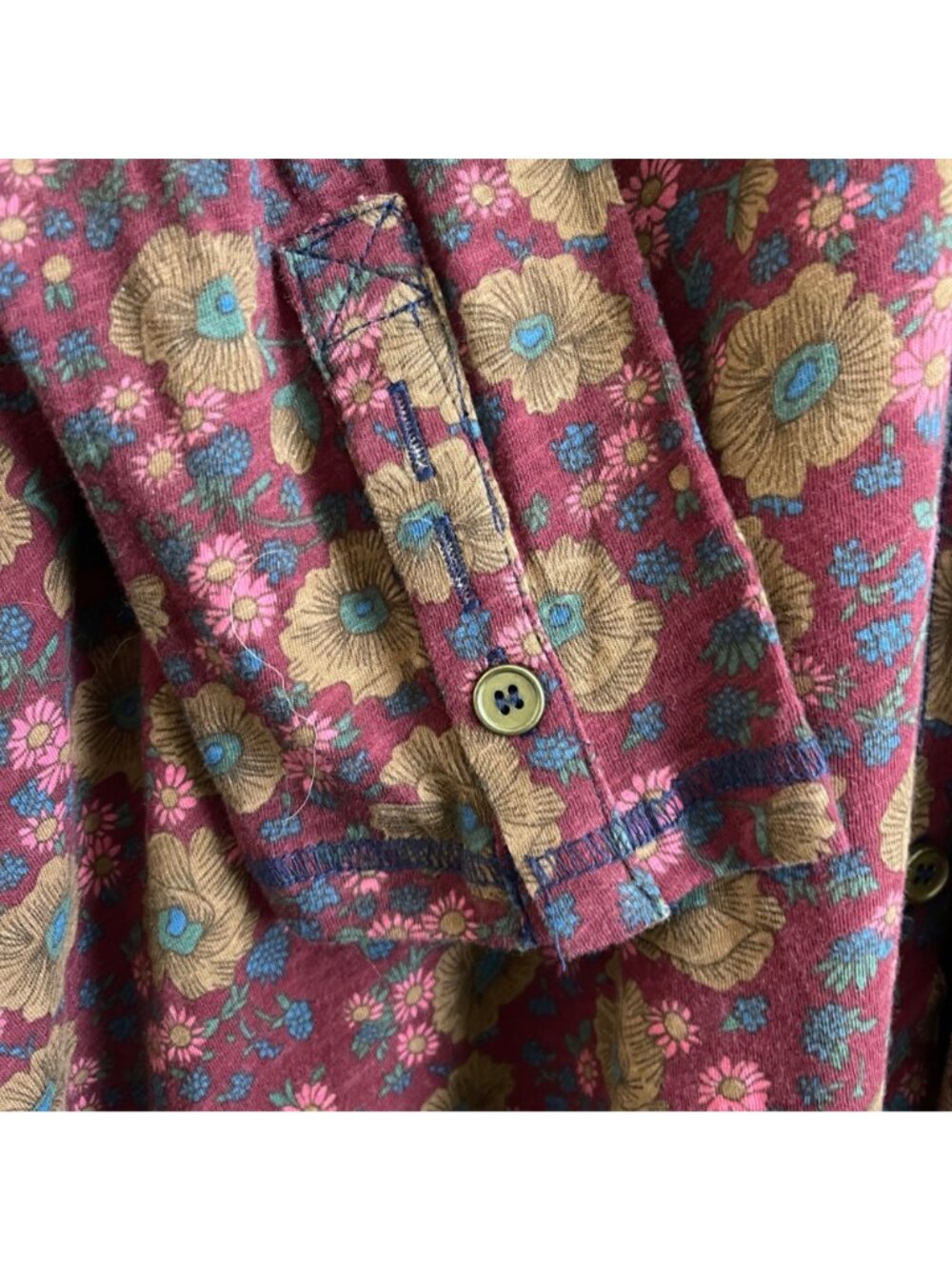 Natural Life Womens Maxi Shirt Dress Size M Floral Boho Cottagecore Button Front - Picture 6 of 10